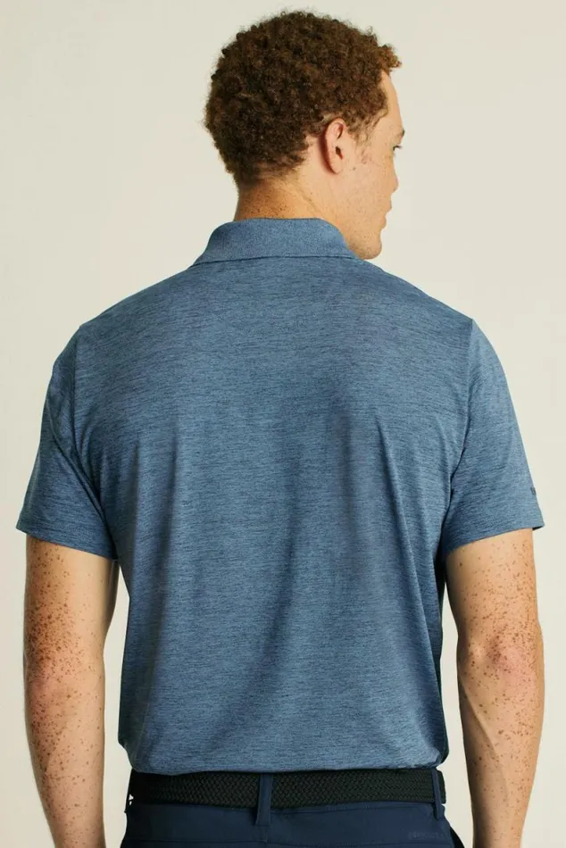 Men The Performance Golf Polo Heather Denim Blue Bonobos Polos