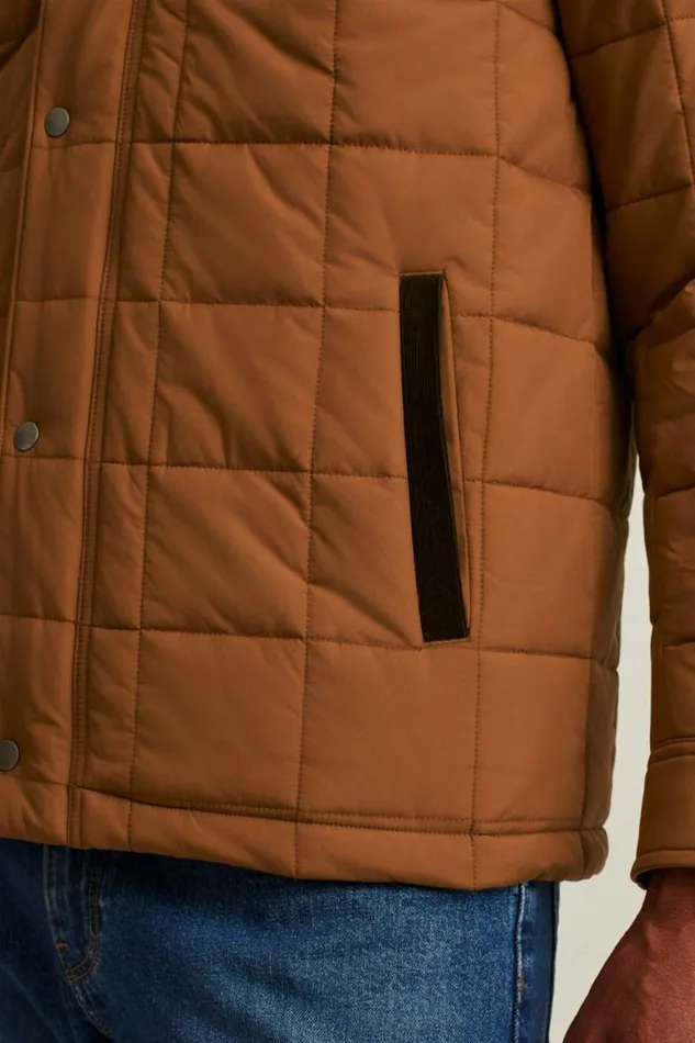 Men The Quilted Barn Jacket Chestnut Brown Bonobos Jackets and Coats