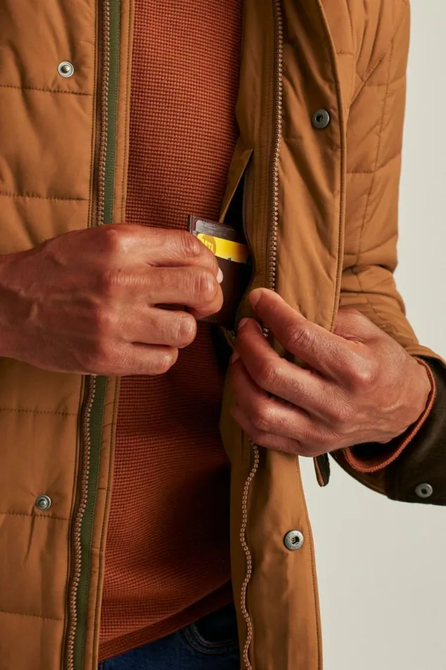 Men The Quilted Barn Jacket Chestnut Brown Bonobos Jackets and Coats
