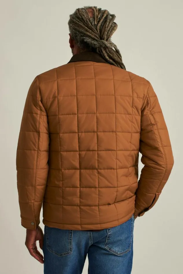 Men The Quilted Barn Jacket Chestnut Brown Bonobos Jackets and Coats