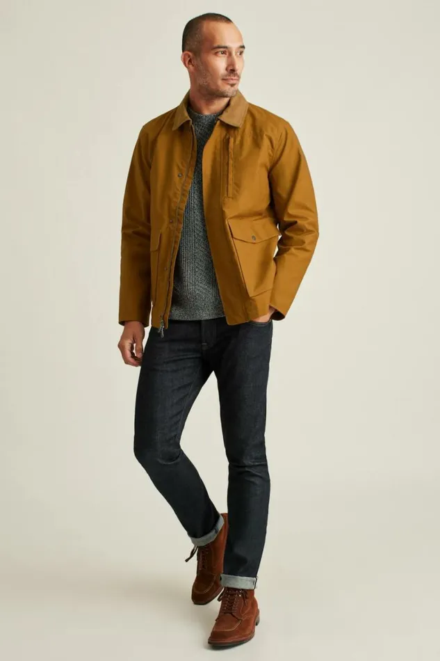 Men The Waxed Field Jacket Khaki Bonobos Jackets and Coats
