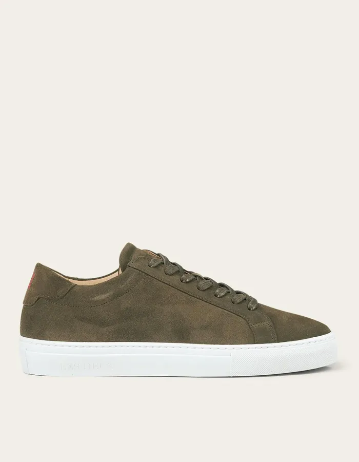 Men Theodor Suede Sneaker 8211 Olive Night Les Deux Shoes
