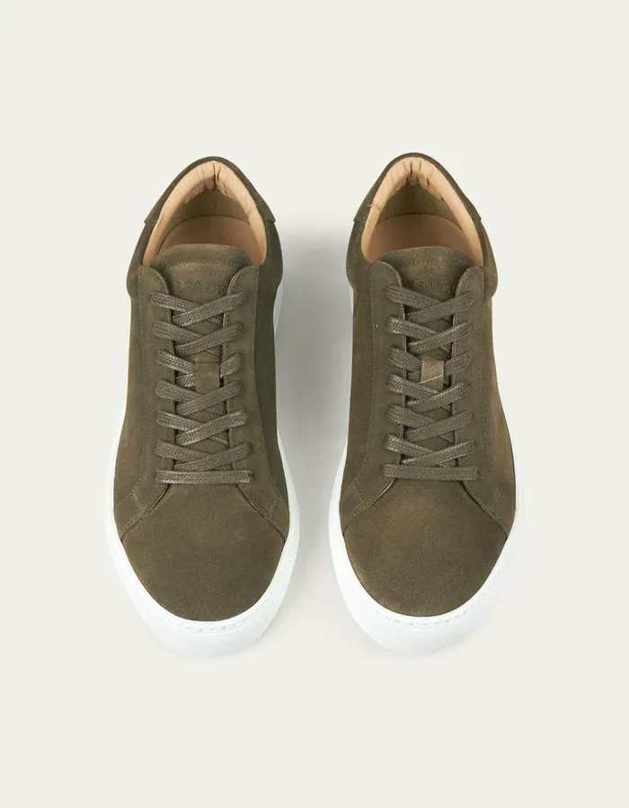 Men Theodor Suede Sneaker 8211 Olive Night Les Deux Shoes