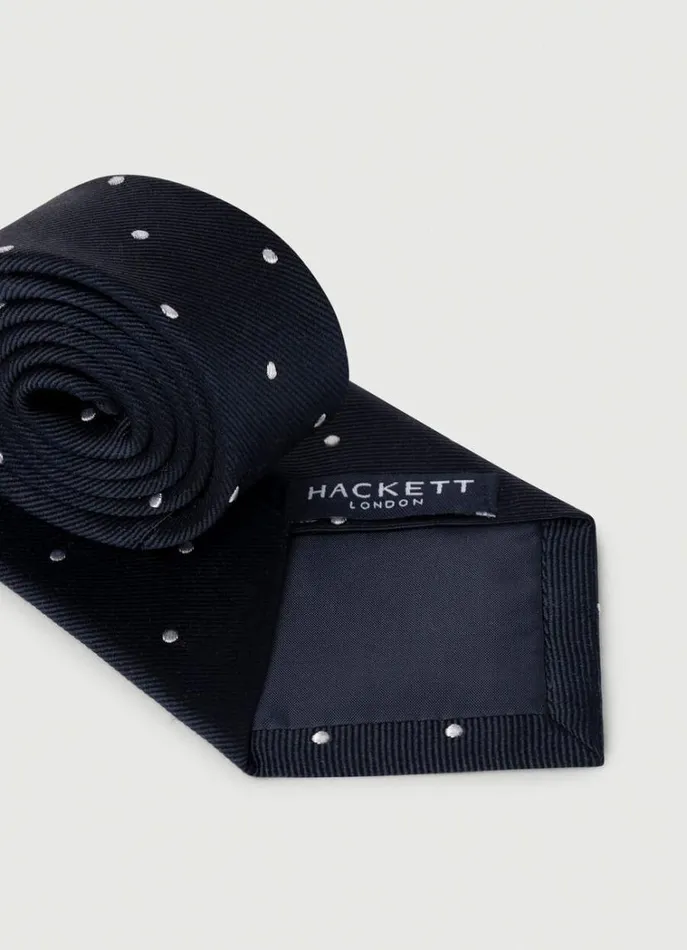 Men Ties and Pocket Squares Hackett London Polka Dot Silk Tie Navy