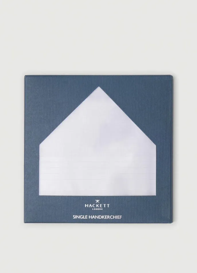 Men Ties and Pocket Squares Hackett London Solid Colour Cotton Handkerchief White Men Ties and Pocket Squares Hackett London Solid Colour Cotton Handkerchief White