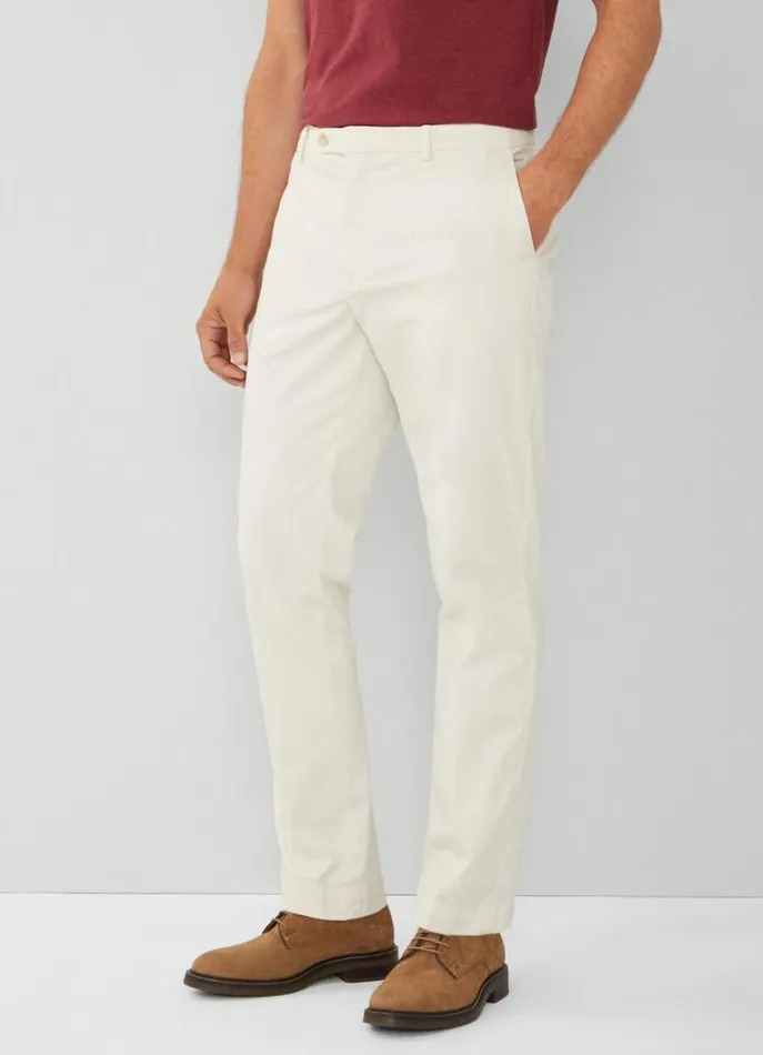 Men Trousers and Chinos Hackett London Classic Fit Sanderson Chinos Canvas White