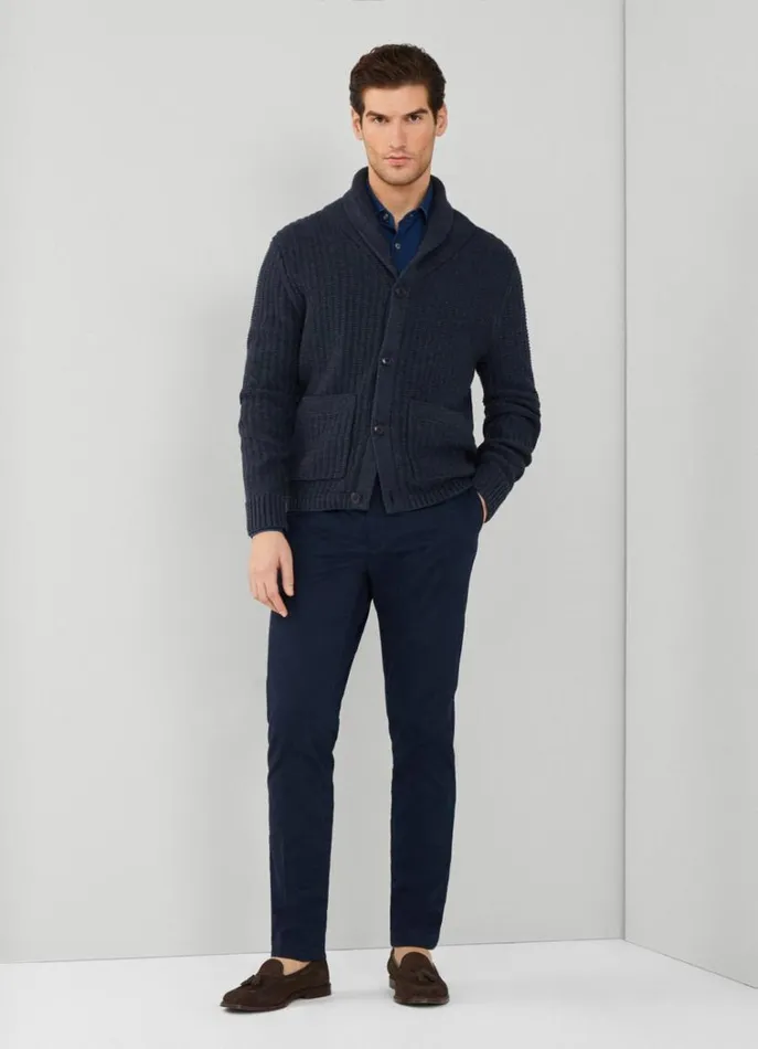Men Trousers and Chinos Hackett London Slim Fit Kensington Chinos Navy Blazer