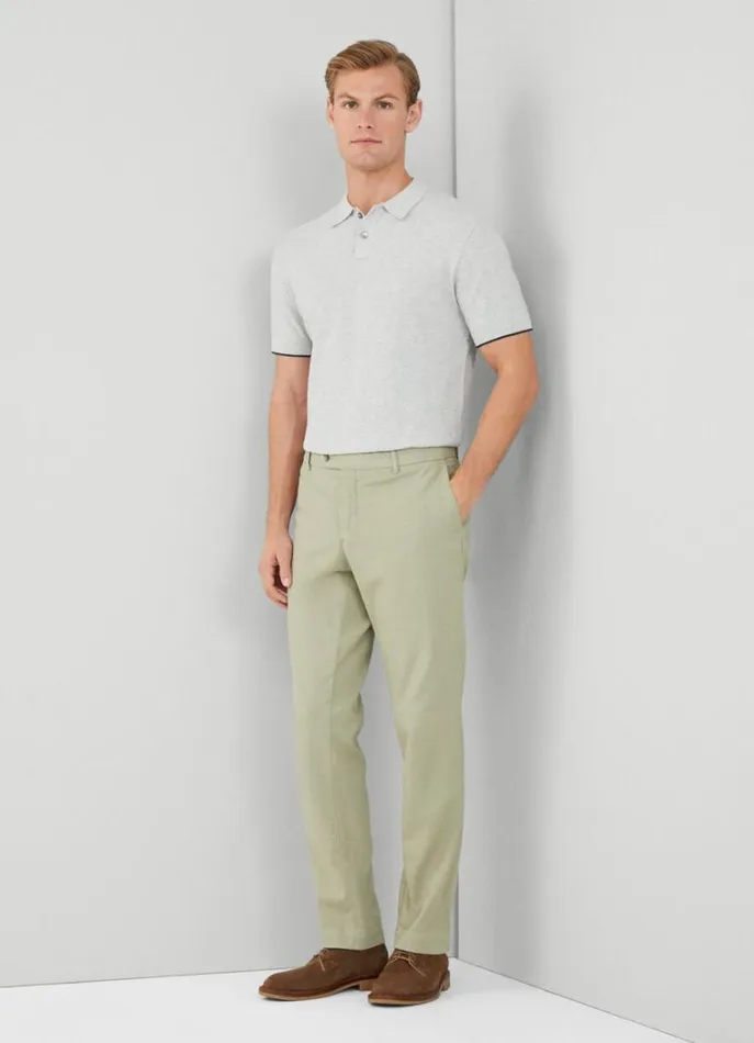 Men Trousers and Chinos Hackett London Slim Fit Piqu Chinos Seagrass Green