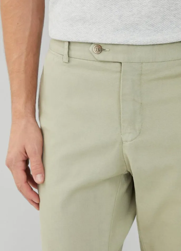 Men Trousers and Chinos Hackett London Slim Fit Piqu Chinos Seagrass Green