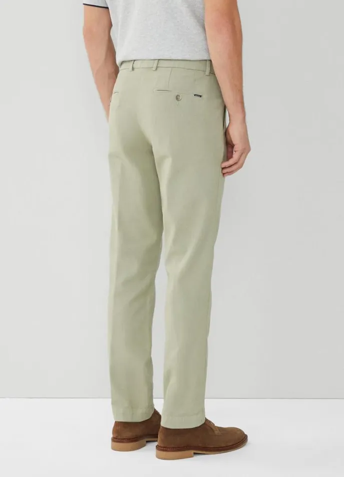 Men Trousers and Chinos Hackett London Slim Fit Piqu Chinos Seagrass Green