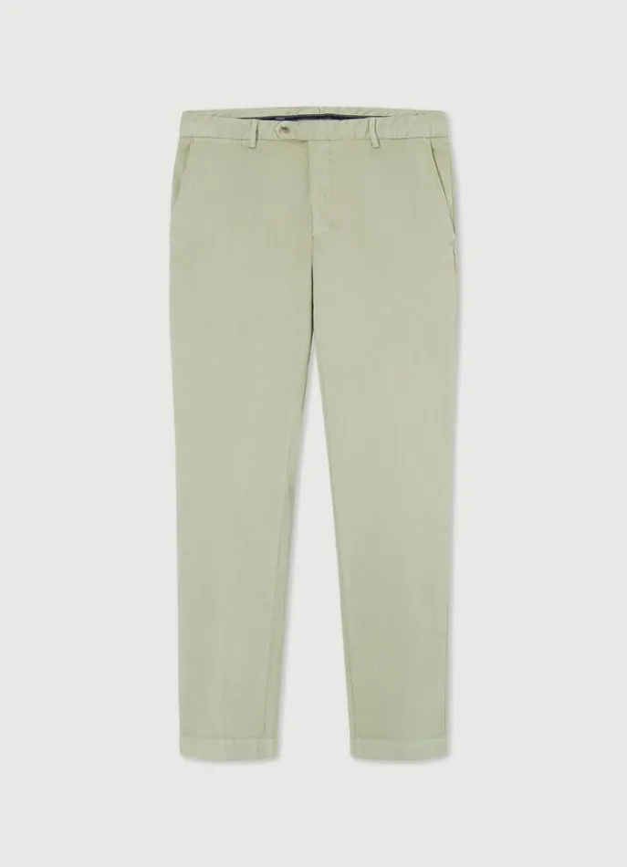 Men Trousers and Chinos Hackett London Slim Fit Piqu Chinos Seagrass Green