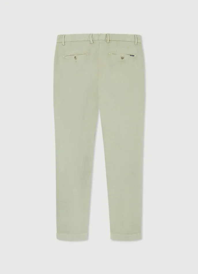 Men Trousers and Chinos Hackett London Slim Fit Piqu Chinos Seagrass Green