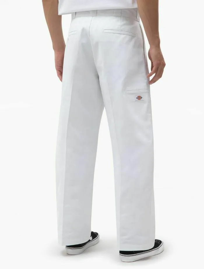 Men Trousers Dickies Double Knee Work Pant White
