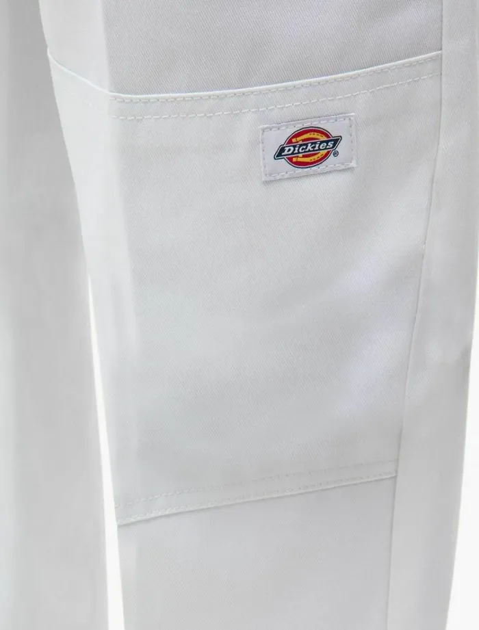 Men Trousers Dickies Double Knee Work Pant White