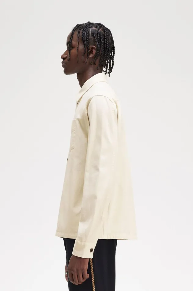 Men Twill Overshirt Ecru Fred Perry Overshirts
