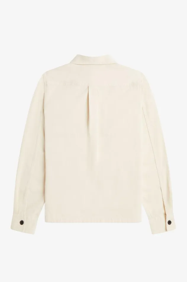 Men Twill Overshirt Ecru Fred Perry Overshirts