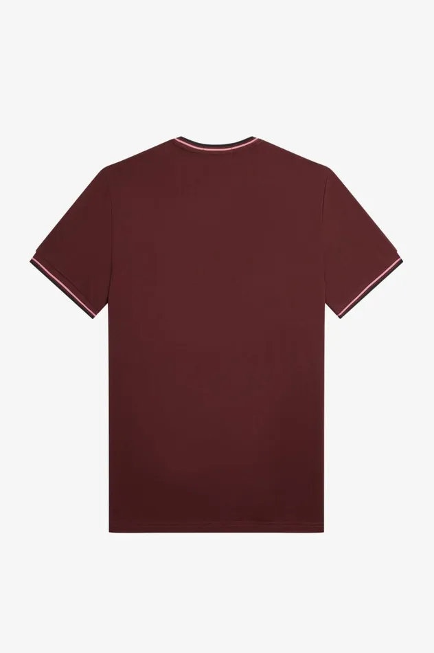 Men Twin Tipped TShirt Oxblood Fred Perry TShirts