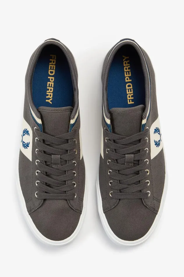 Men Underspin Tipped Cuff Twill Gunmetal Fred Perry Shoes
