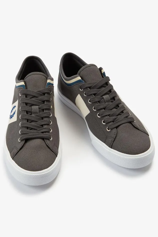 Men Underspin Tipped Cuff Twill Gunmetal Fred Perry Shoes