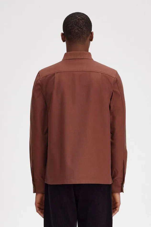 Men Utility Pocket Overshirt Whisky Brown Fred Perry Overshirts