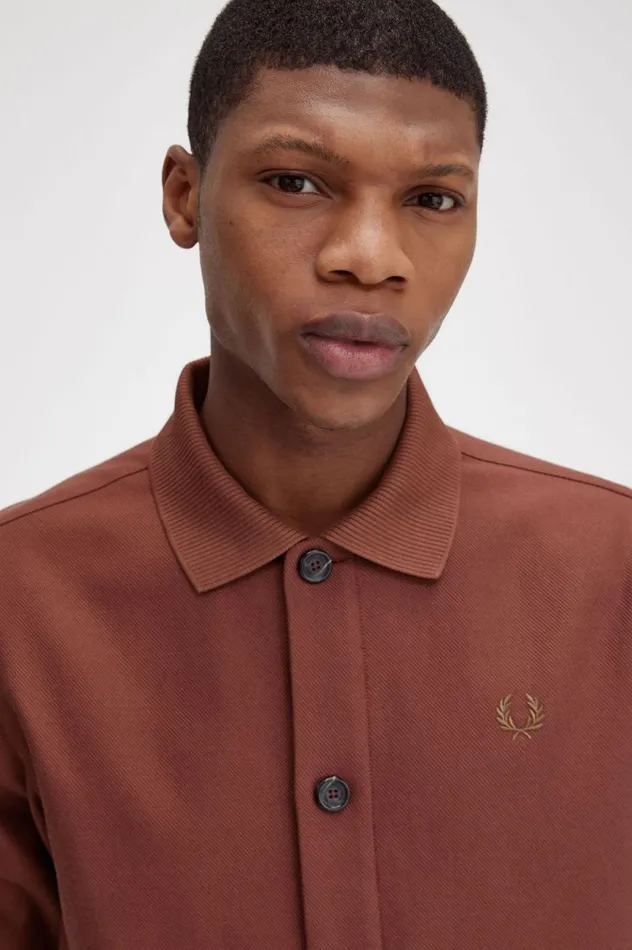 Men Utility Pocket Overshirt Whisky Brown Fred Perry Overshirts
