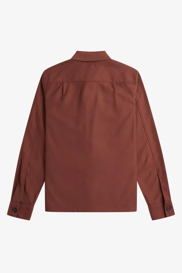 Men Utility Pocket Overshirt Whisky Brown Fred Perry Overshirts