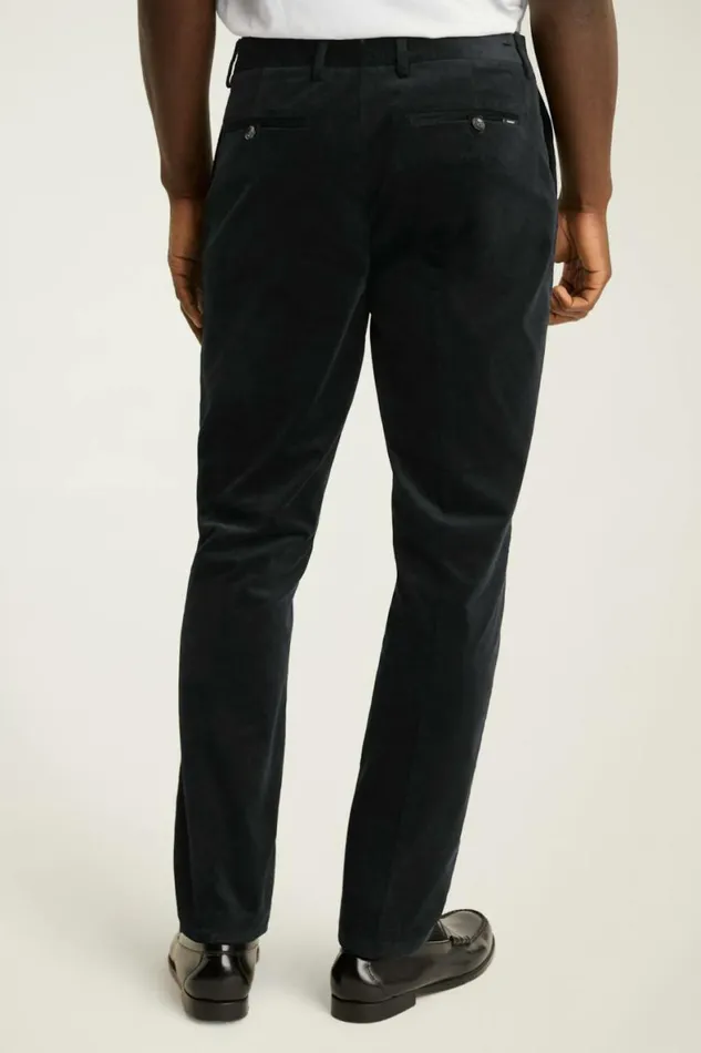 Men Velvet Trousers Jet Black Bonobos Dress Pants