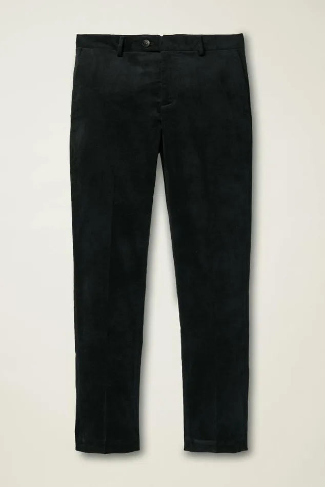 Men Velvet Trousers Jet Black Bonobos Dress Pants