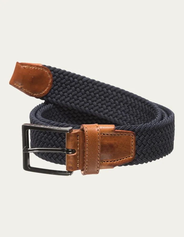 Men Walker Webbing Belt 8211 Dark Navy Les Deux Belts