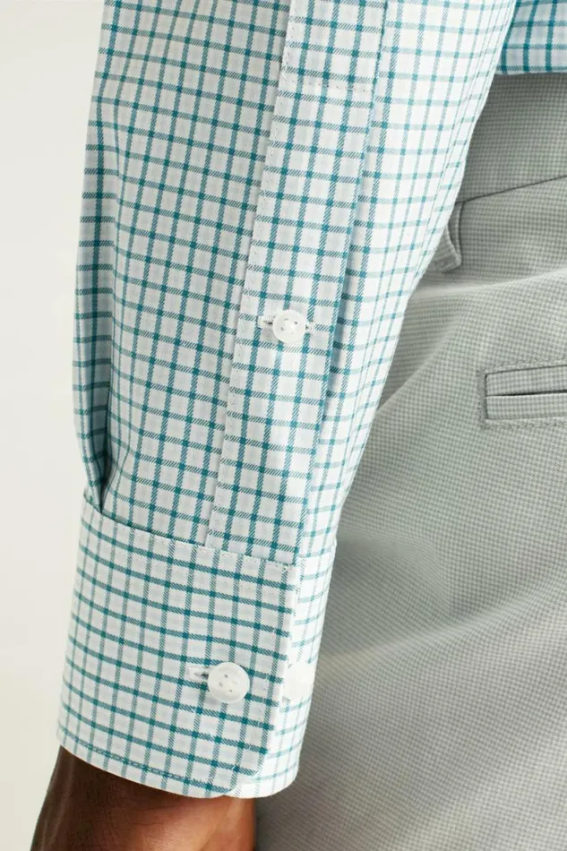 Men Weekday Warrior Dress Shirt Dusty Teal Birch Tattersal Bonobos Business Casual Shirts