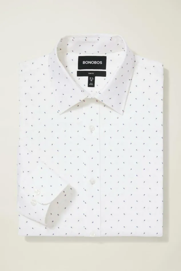 Men Weekday Warrior Dress Shirt White Petal Shadow Geo Bonobos Business Casual Shirts