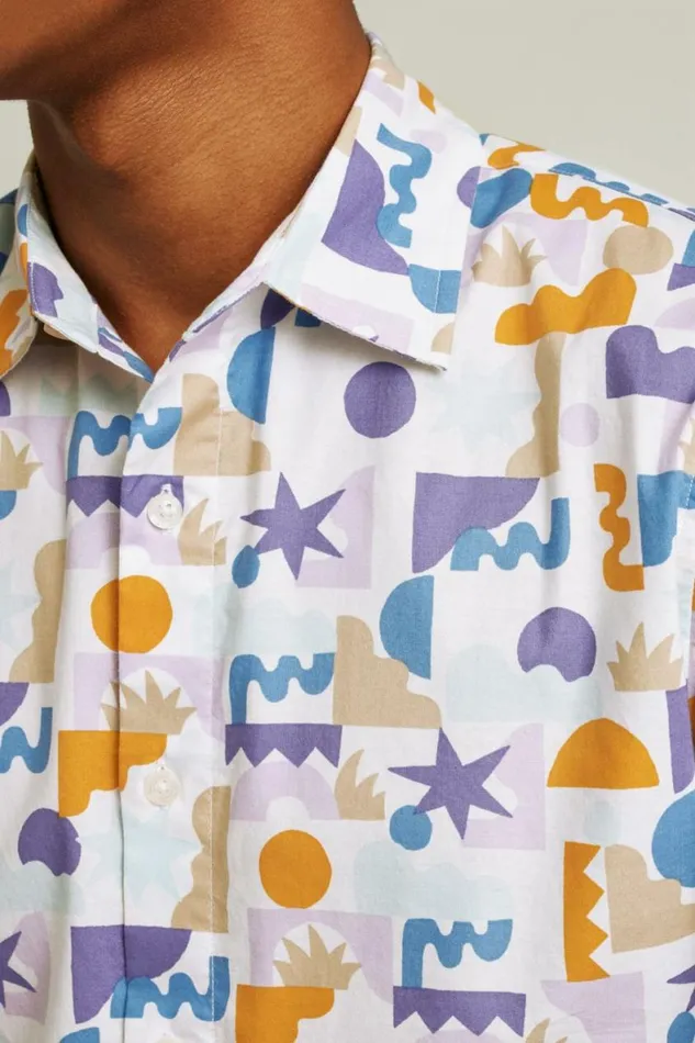 Men Will Bryant X Stretch Riviera Short Sleeve Shirt White Bonobos Short Sleeve Shirts