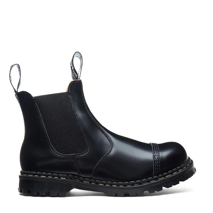 MenWomen Solovair Steel Toe Boots Black HiShine Steel Toe Capped Dealer Boot