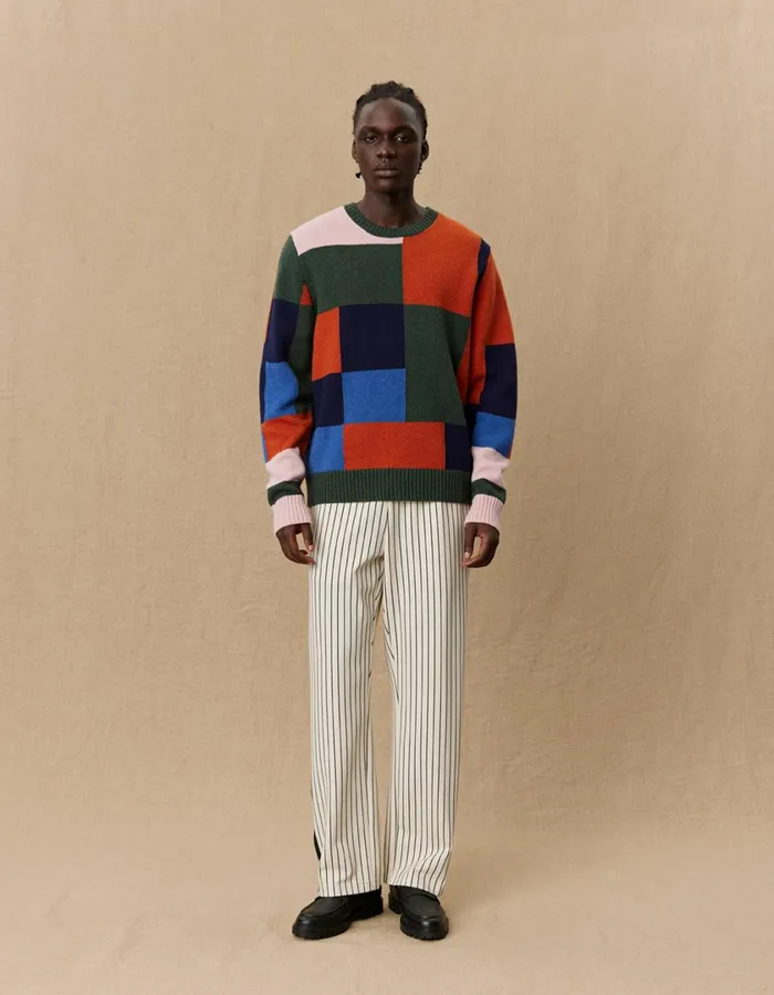 Men Yale Colorblock Knit 8211 Multicolor Les Deux Knitwear Men Yale Colorblock Knit 8211 Multicolor Les Deux Knitwear