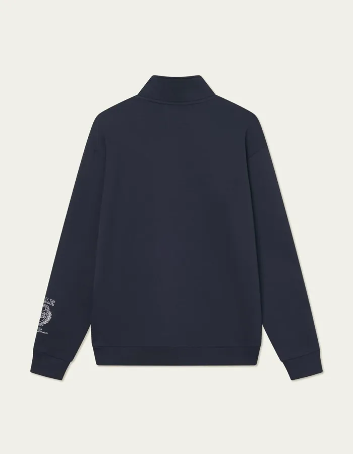Men Yale Logo HalfZip Sweatshirt 8211 Dark Navy Les Deux HoodiesSweatshirts