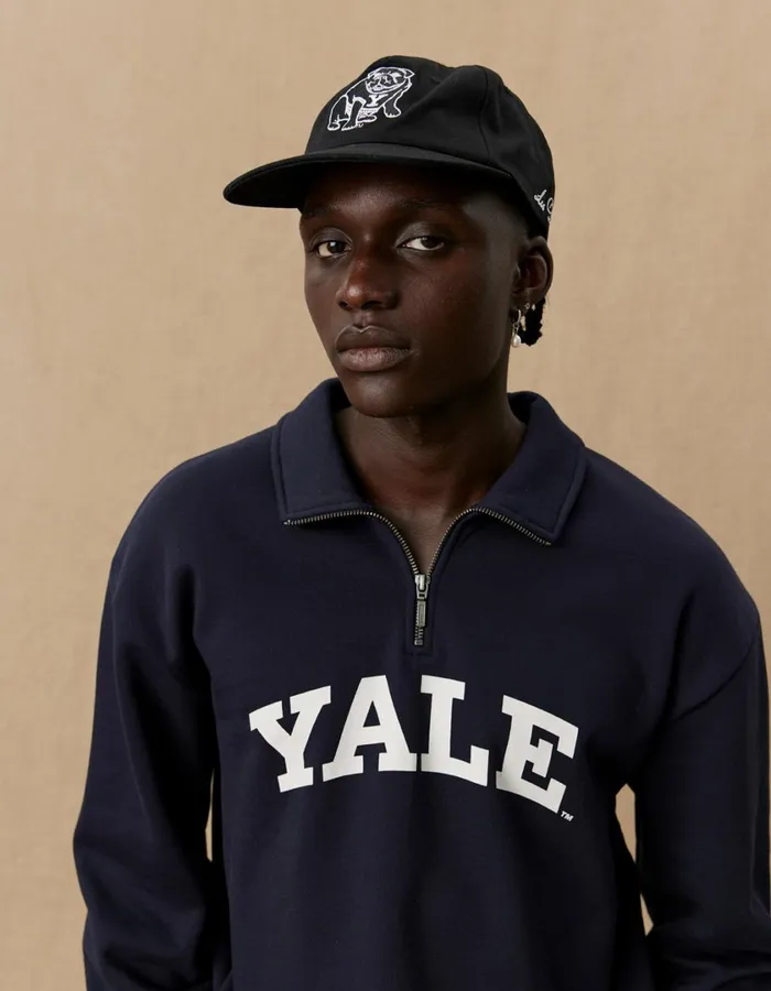Men Yale Logo HalfZip Sweatshirt 8211 Dark Navy Les Deux HoodiesSweatshirts