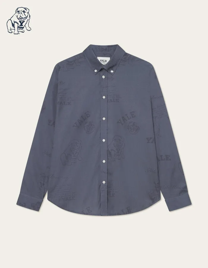 Men Yale Satin Jacquard Shirt 8211 BlackBlack Les Deux ShirtsOvershirts