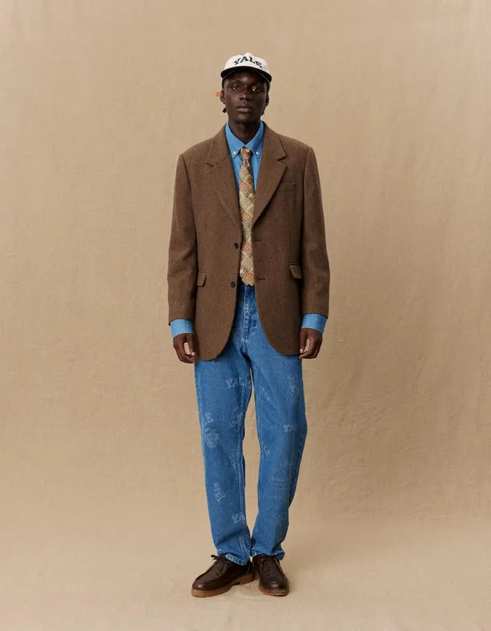 Men Yale Tweed Blazer 8211 Dark Sand Les Deux JacketsCoats