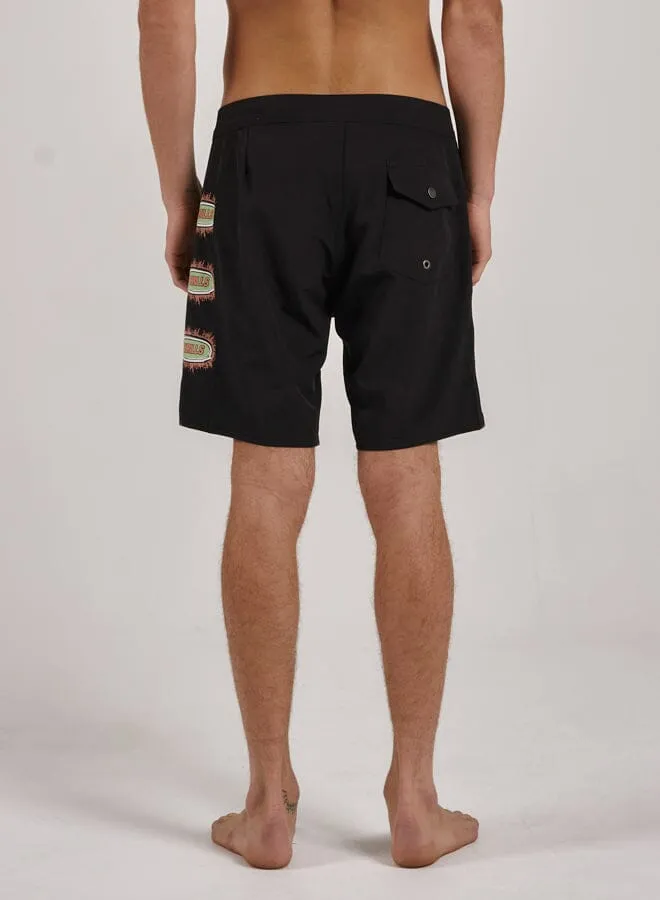 Mens Acid Test Boardshort Washed Black Thrills Shorts