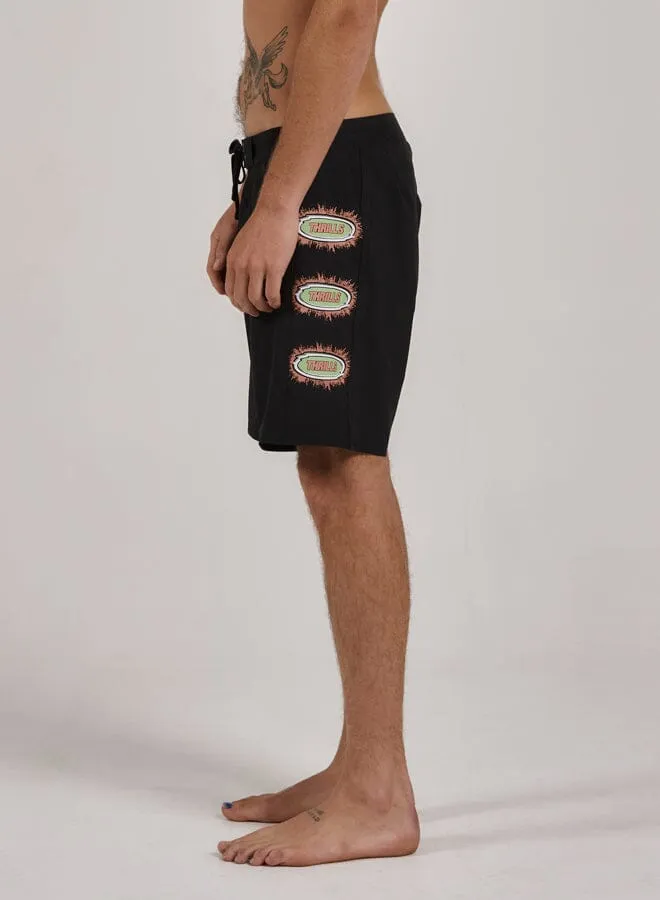 Mens Acid Test Boardshort Washed Black Thrills Shorts
