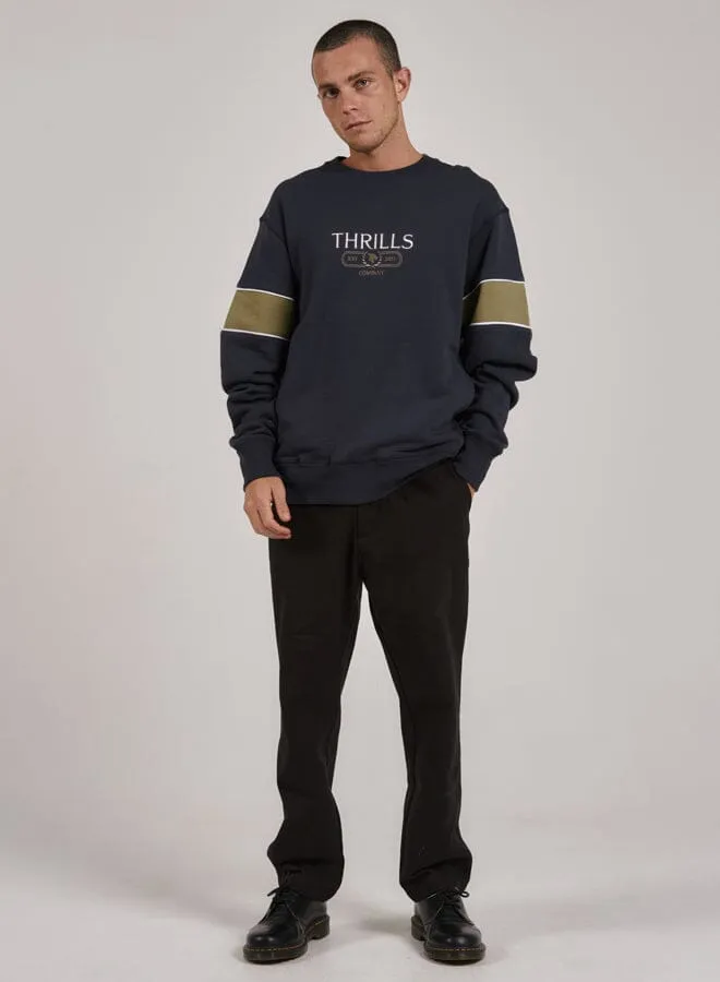 Mens Bad Habits Club Oversize Fit Crew Total Eclipse Thrills Sweaters and Fleece
