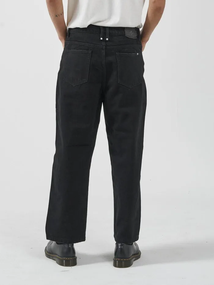 Mens Big Slacker Denim Jean Black Rinse Thrills Denim