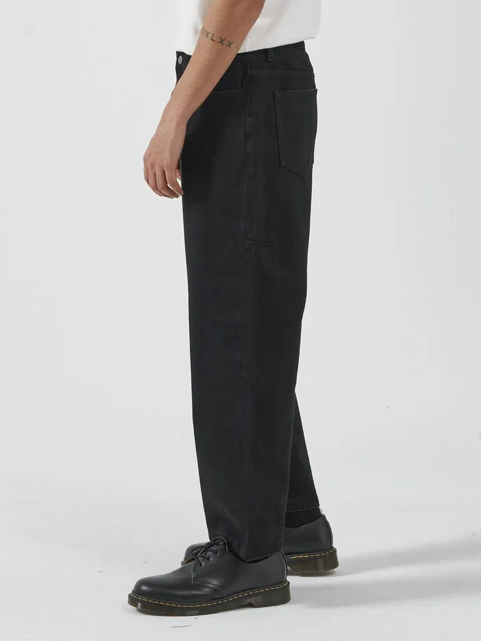 Mens Big Slacker Denim Jean Black Rinse Thrills Denim