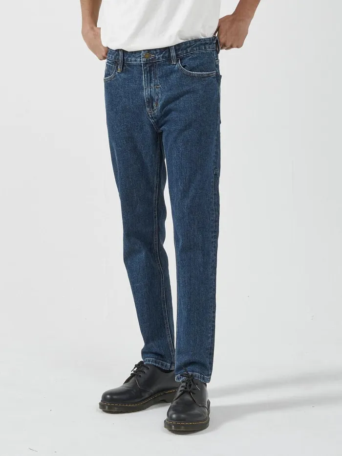 Mens Bones Denim Jean Dark Rinse Blue Thrills Denim
