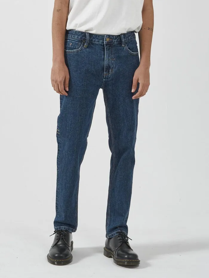 Mens Bones Denim Jean Dark Rinse Blue Thrills Denim