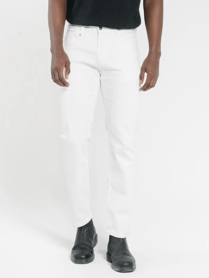 Mens Bones Denim Jean Optic White Thrills Denim
