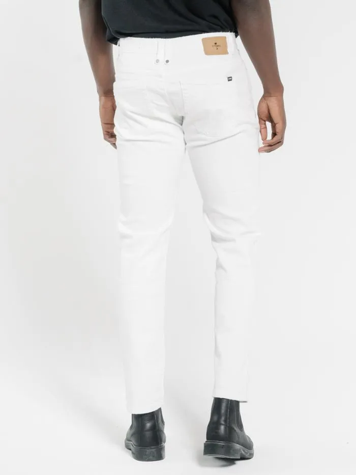 Mens Bones Denim Jean Optic White Thrills Denim