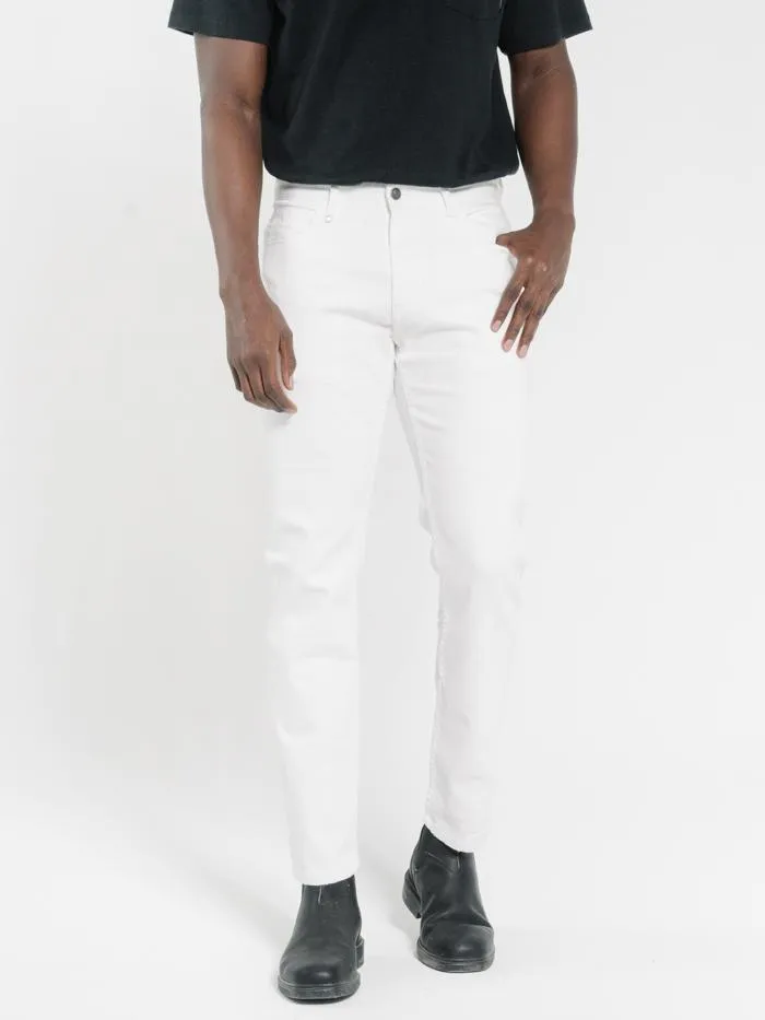 Mens Bones Denim Jean Optic White Thrills Denim