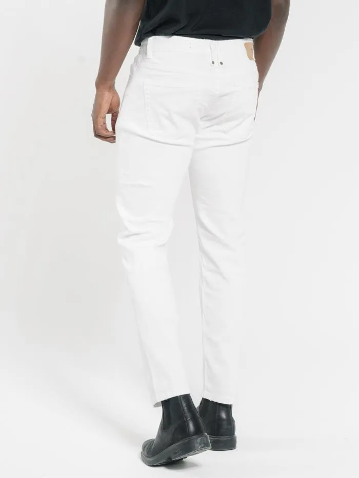 Mens Bones Denim Jean Optic White Thrills Denim