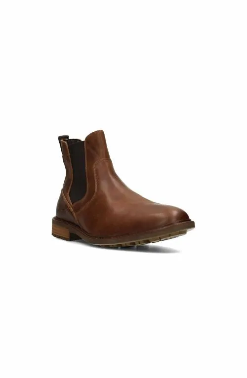 Mens Boots Liverpool Los Angeles Warren Burnished Leather Boot Dark Brown